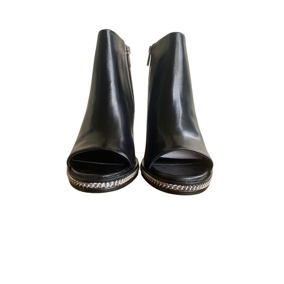 Vince Camuto VC-Bitnny Black Cow Paradise Leather Open Toe Booties Size 9M New - Picture 5 of 15
